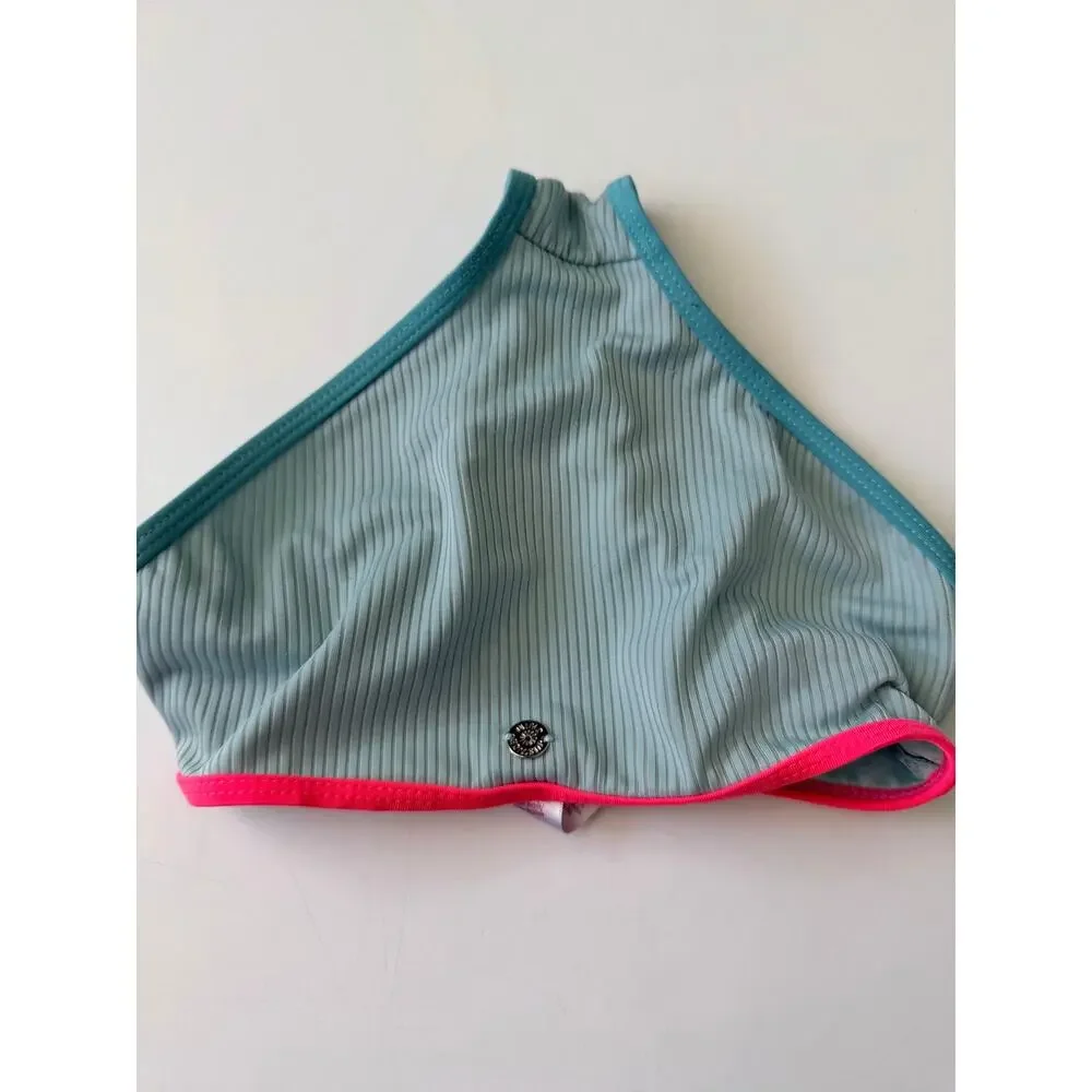 Justice Girls Small Neon Ribbed Swim Bikini Bottoms